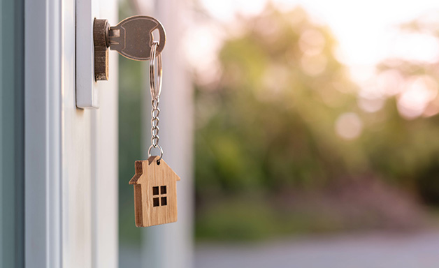 house key in the door