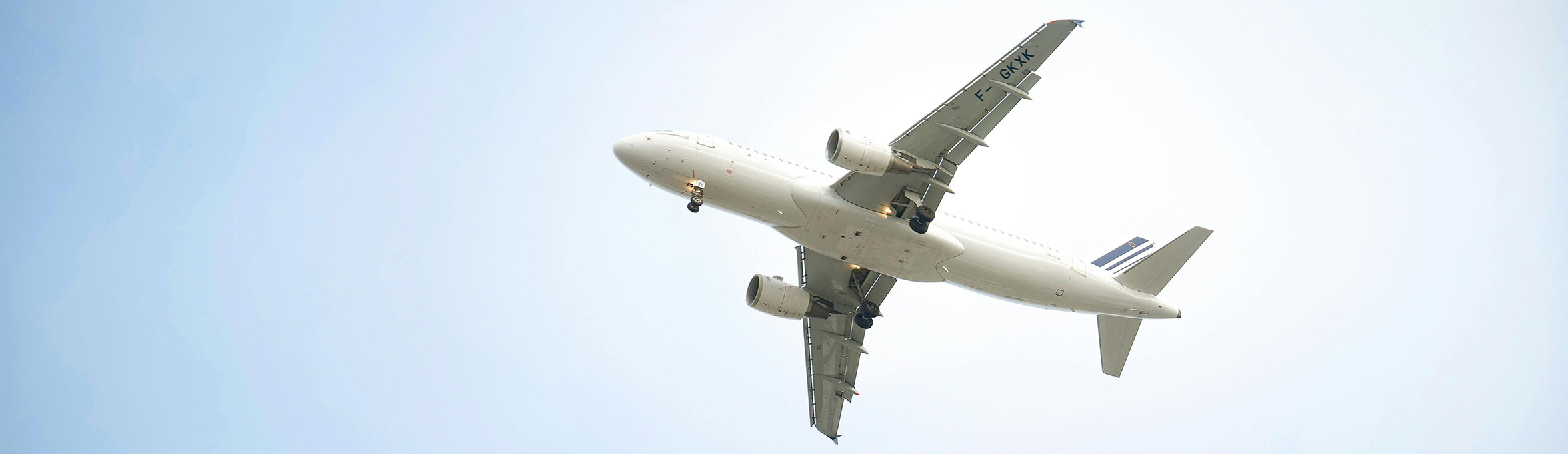  White airplane on the sky